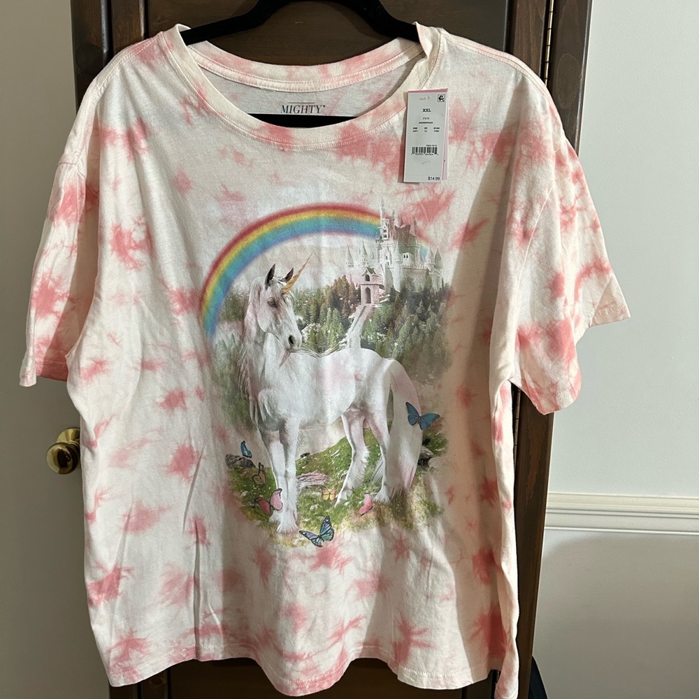 Women’s Mighty Fine Unicorn tie dye t-shirt 2x NWT